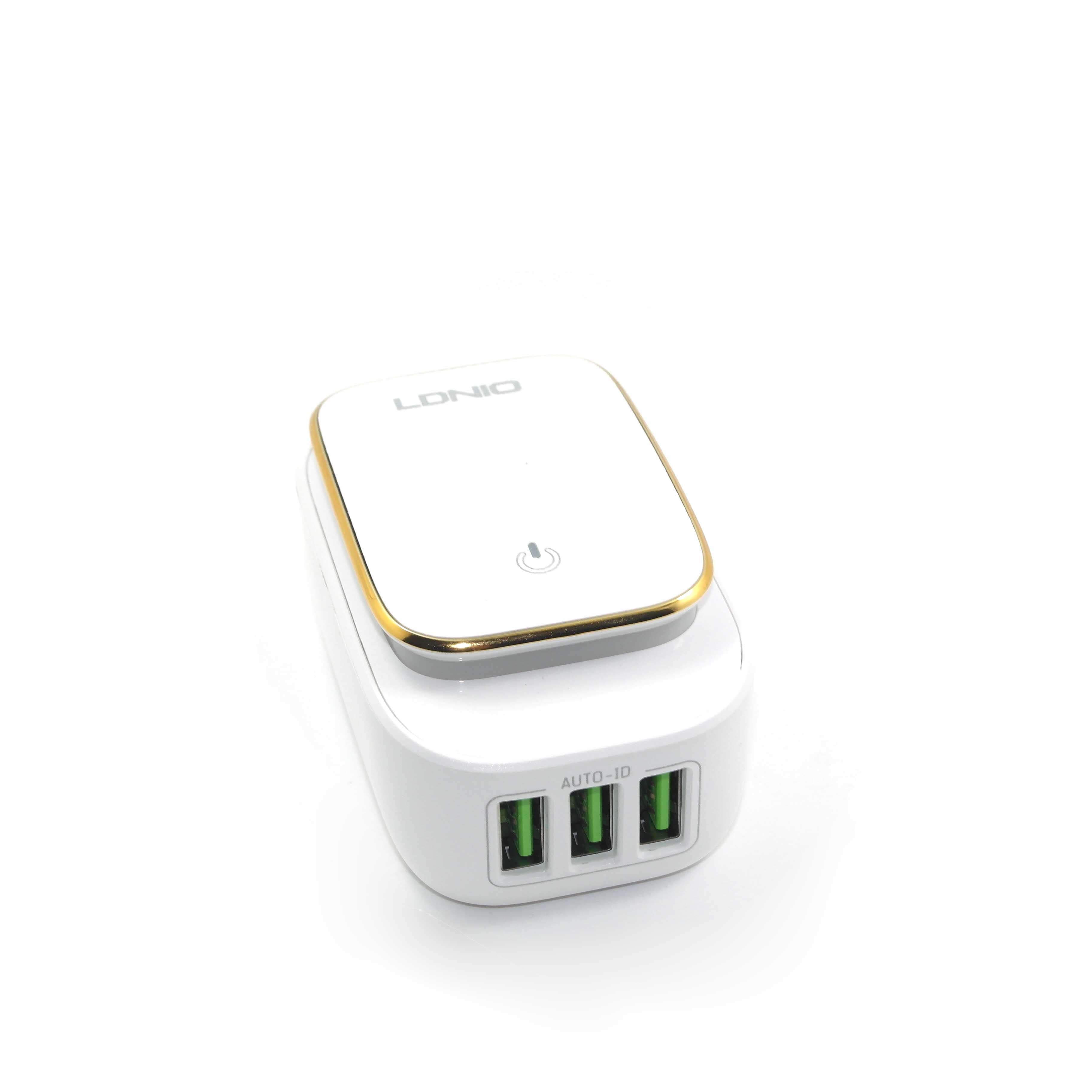 KRE-5V3.4A,5V3.4 A 17W travel charger, three USB charger, with touch night light