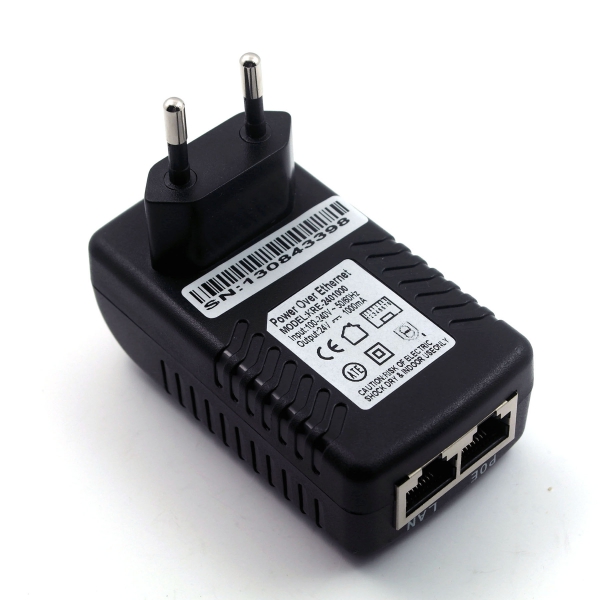 KRE-4800500M(G),48V 0.5A 24W POE Injector EU Power Adaptor